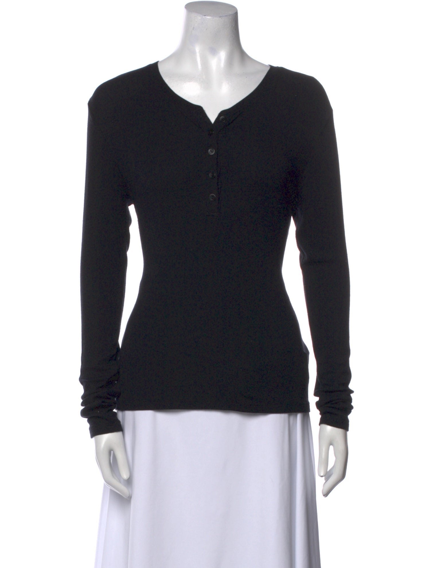 L'Agence V-Neck Long Sleeve Top