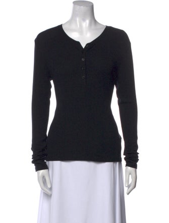 L'Agence V-Neck Long Sleeve Top