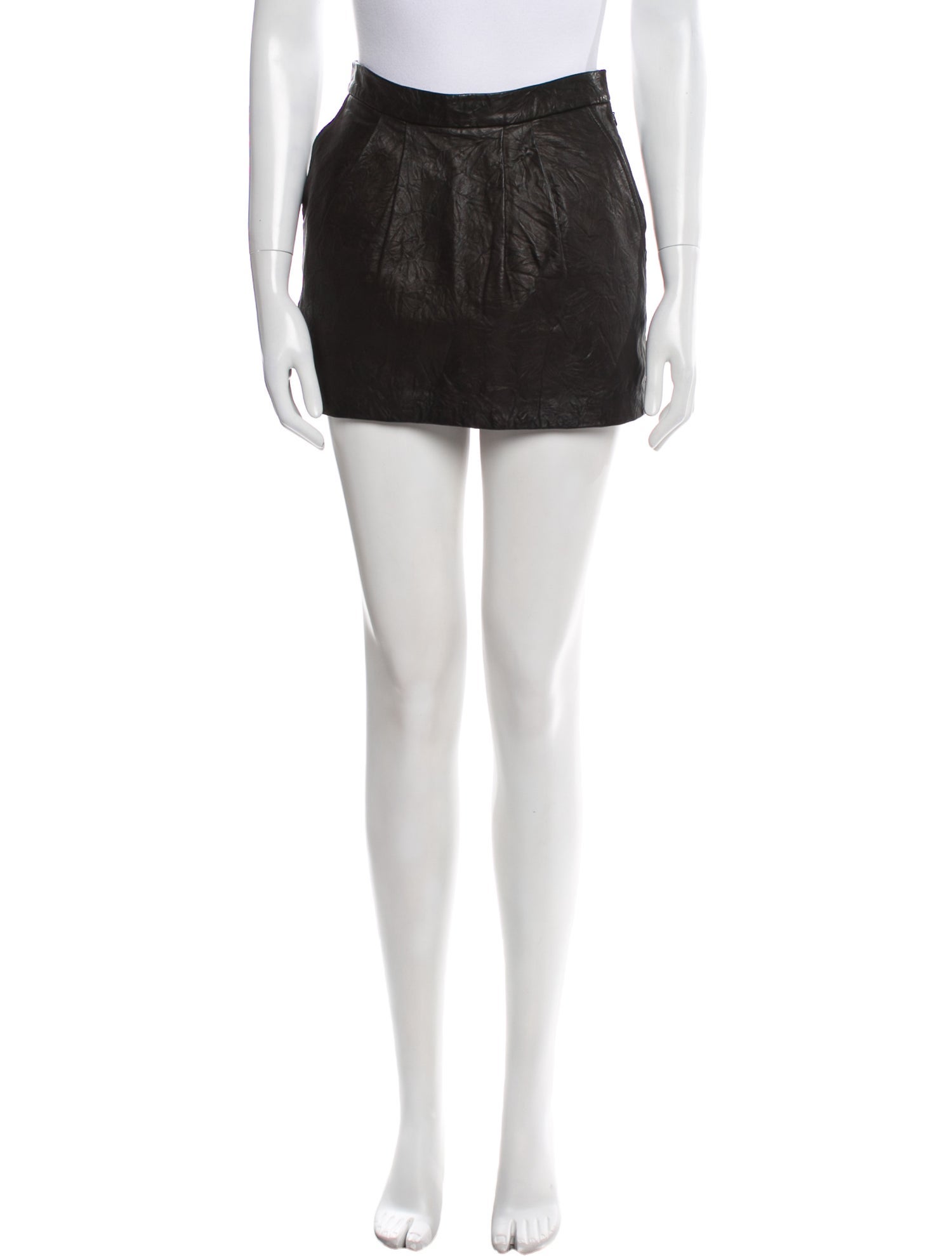 L'Agence Lambskin Mini Skirt