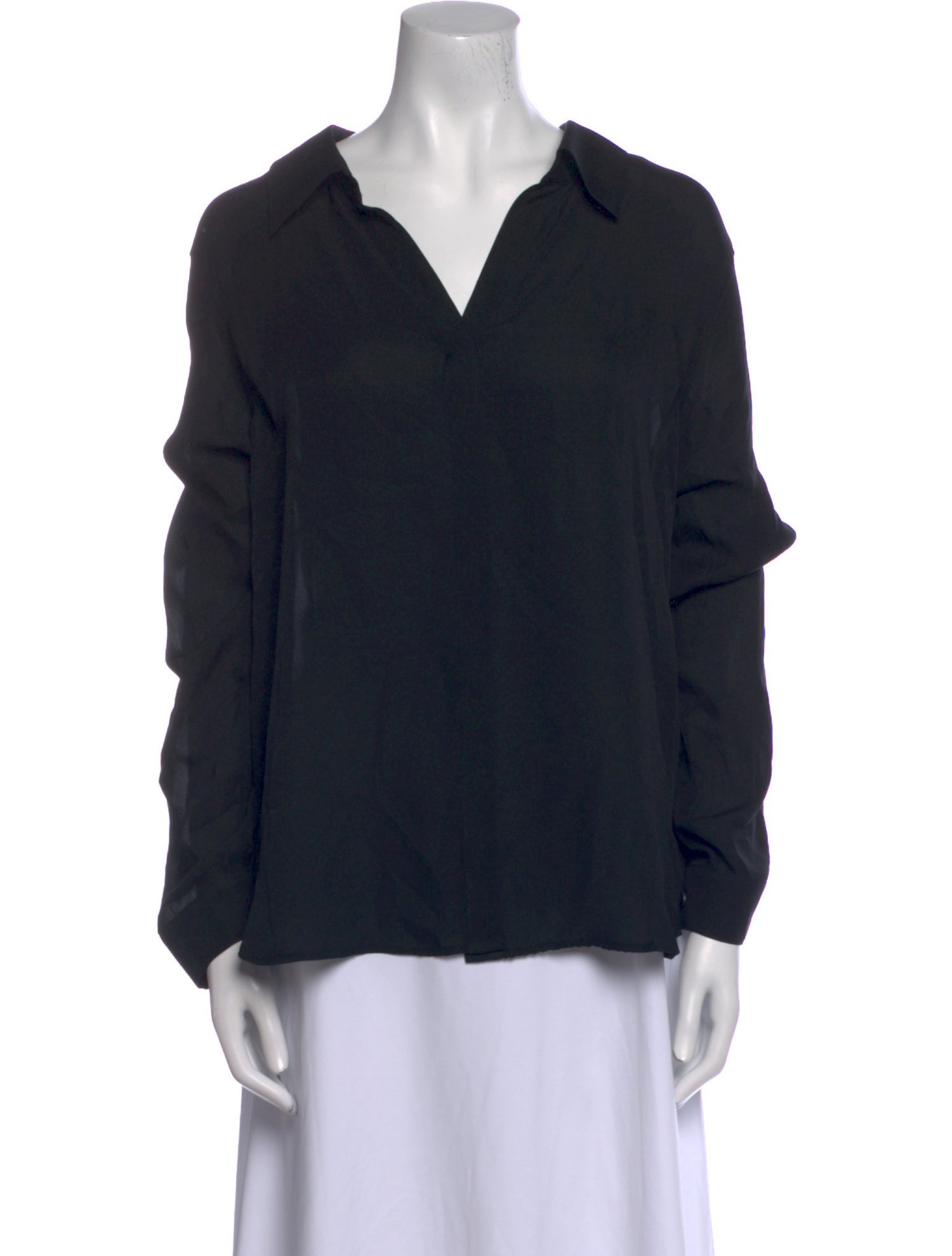 L'Agence Silk V-Neck Blouse