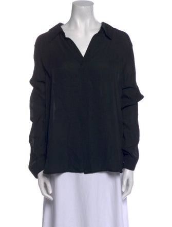 L'Agence Silk V-Neck Blouse