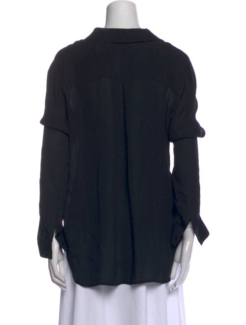 L'Agence Silk V-Neck Blouse