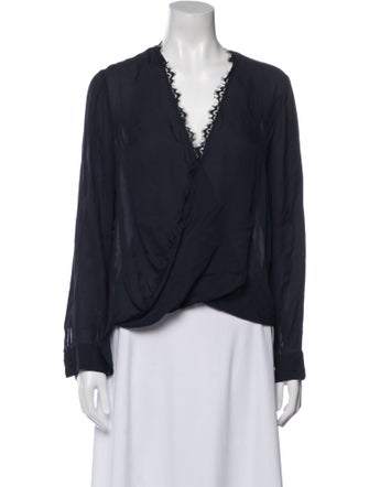 L'Agence Silk V-Neck Blouse