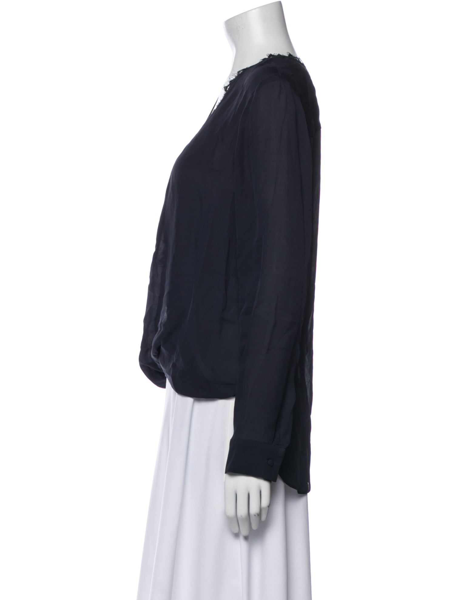 L'Agence Silk V-Neck Blouse