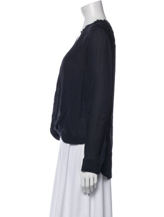 L'Agence Silk V-Neck Blouse