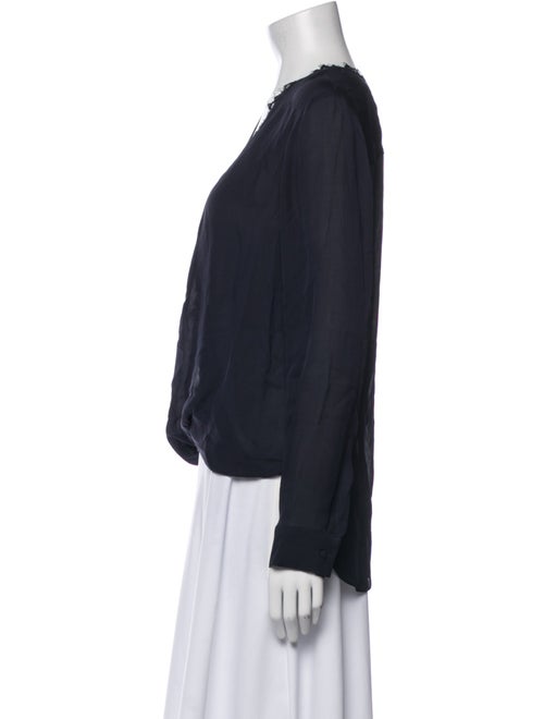 L'Agence Silk V-Neck Blouse