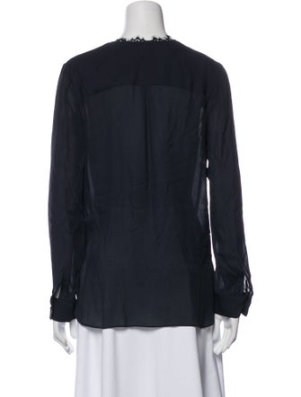 L'Agence Silk V-Neck Blouse