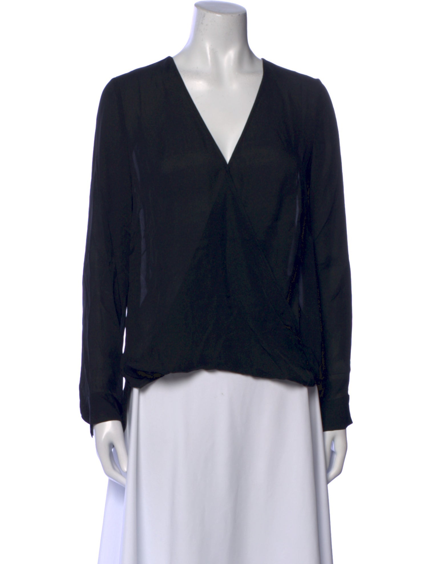 L'Agence Silk V-Neck Blouse