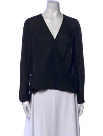 L'Agence Silk V-Neck Blouse