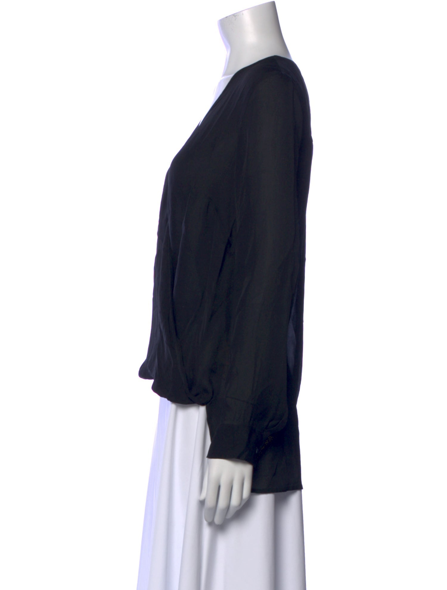 L'Agence Silk V-Neck Blouse