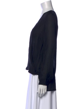 L'Agence Silk V-Neck Blouse