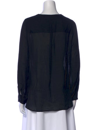 L'Agence Silk V-Neck Blouse