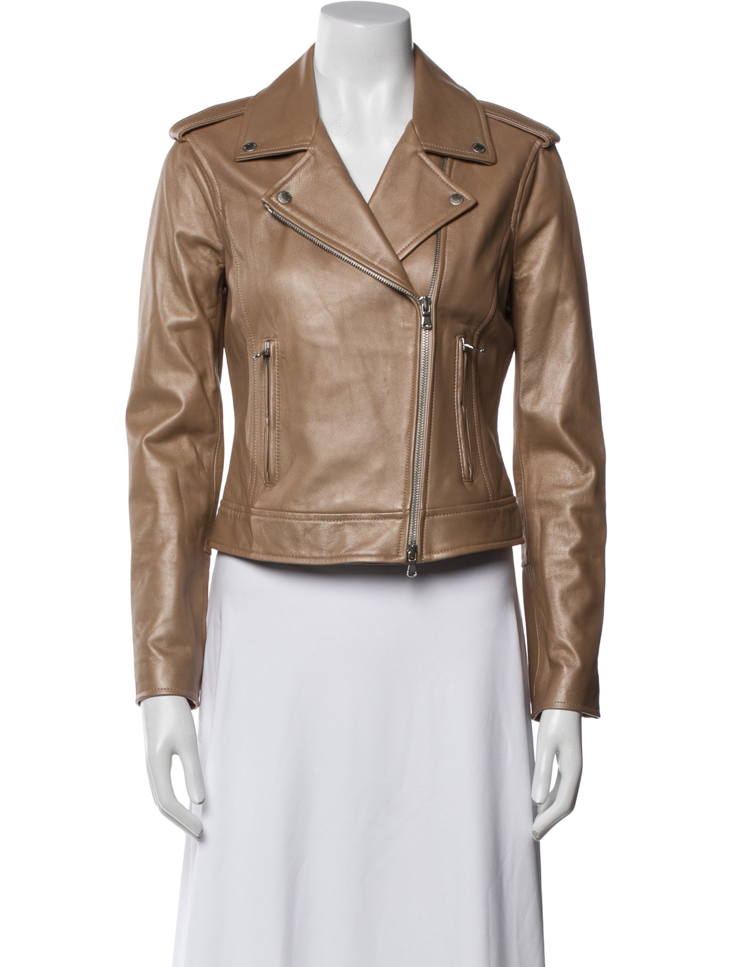 L'Agence Lamb Leather Biker Jacket