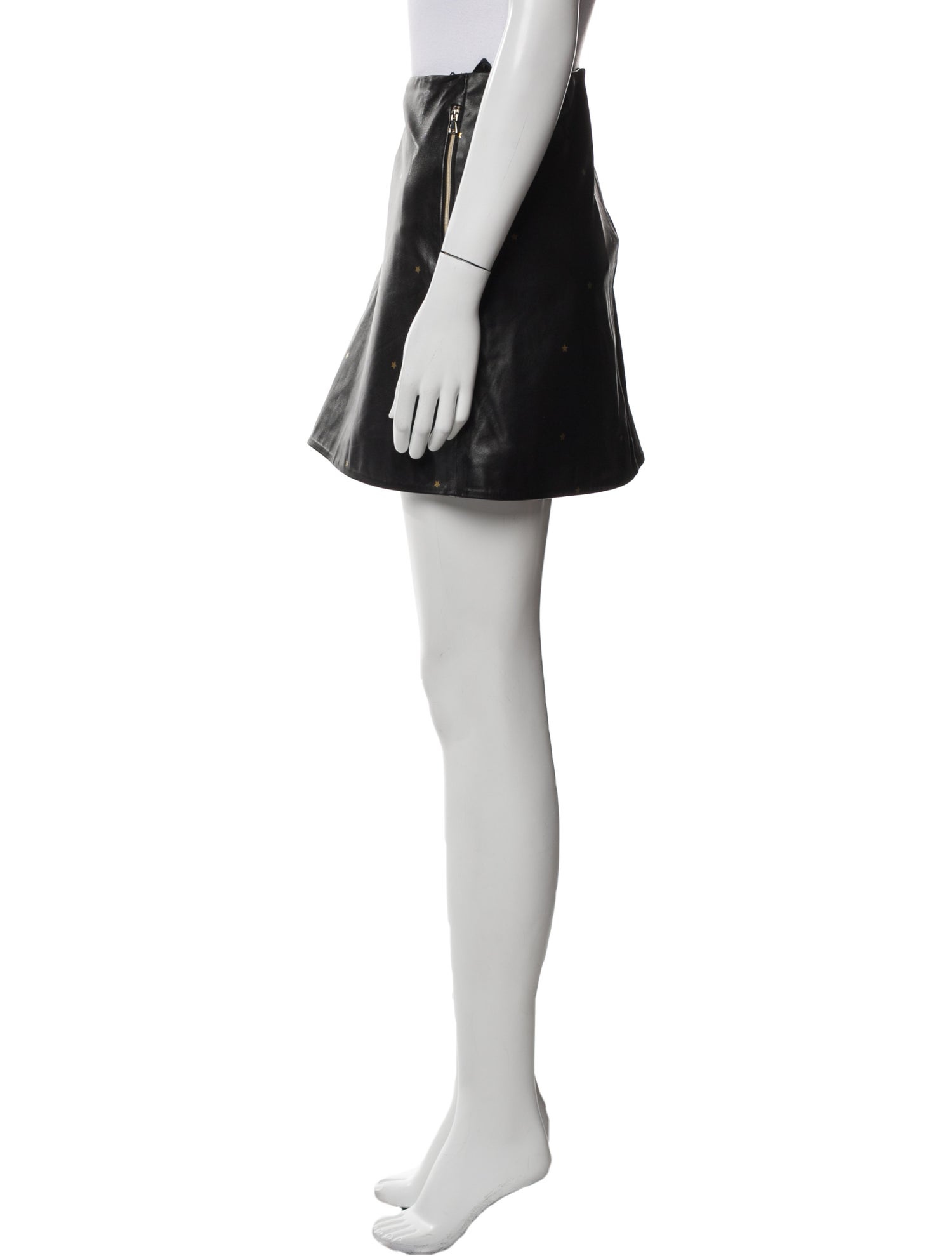 L'Agence Lamb Leather Mini Skirt