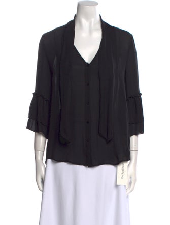 L'Agence Silk V-Neck Blouse
