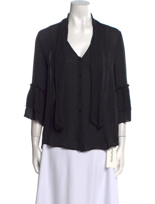 L'Agence Silk V-Neck Blouse