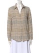 L'Agence Plaid Print Long Sleeve Button-Up Top
