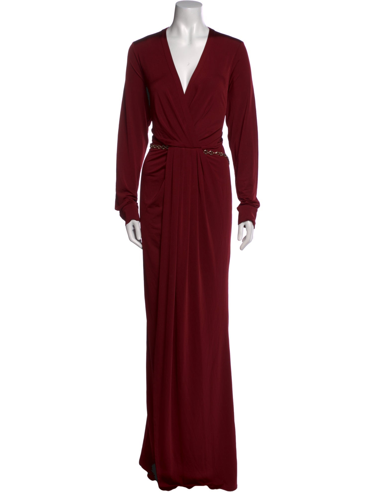 L'Agence V-Neck Long Dress