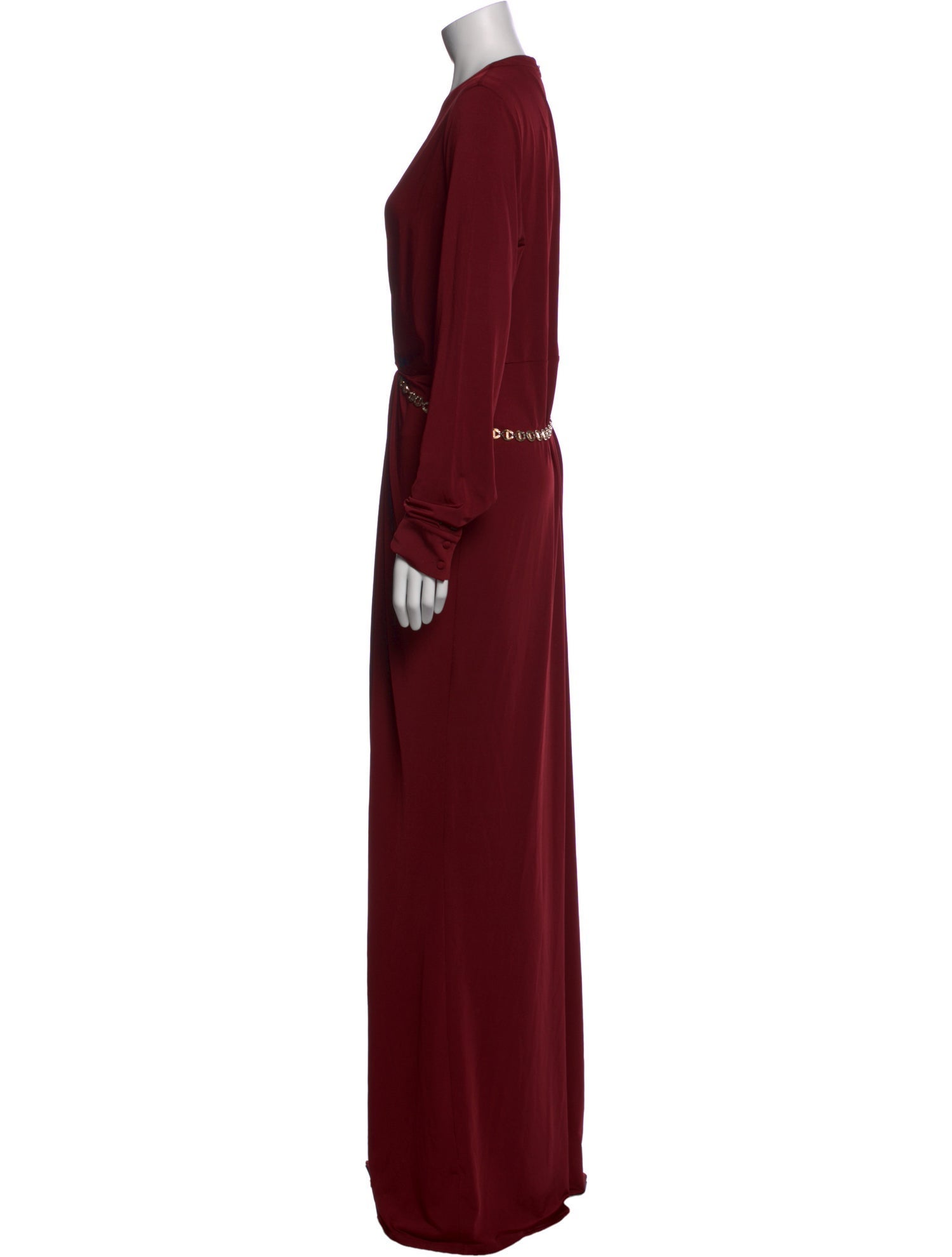 L'Agence V-Neck Long Dress