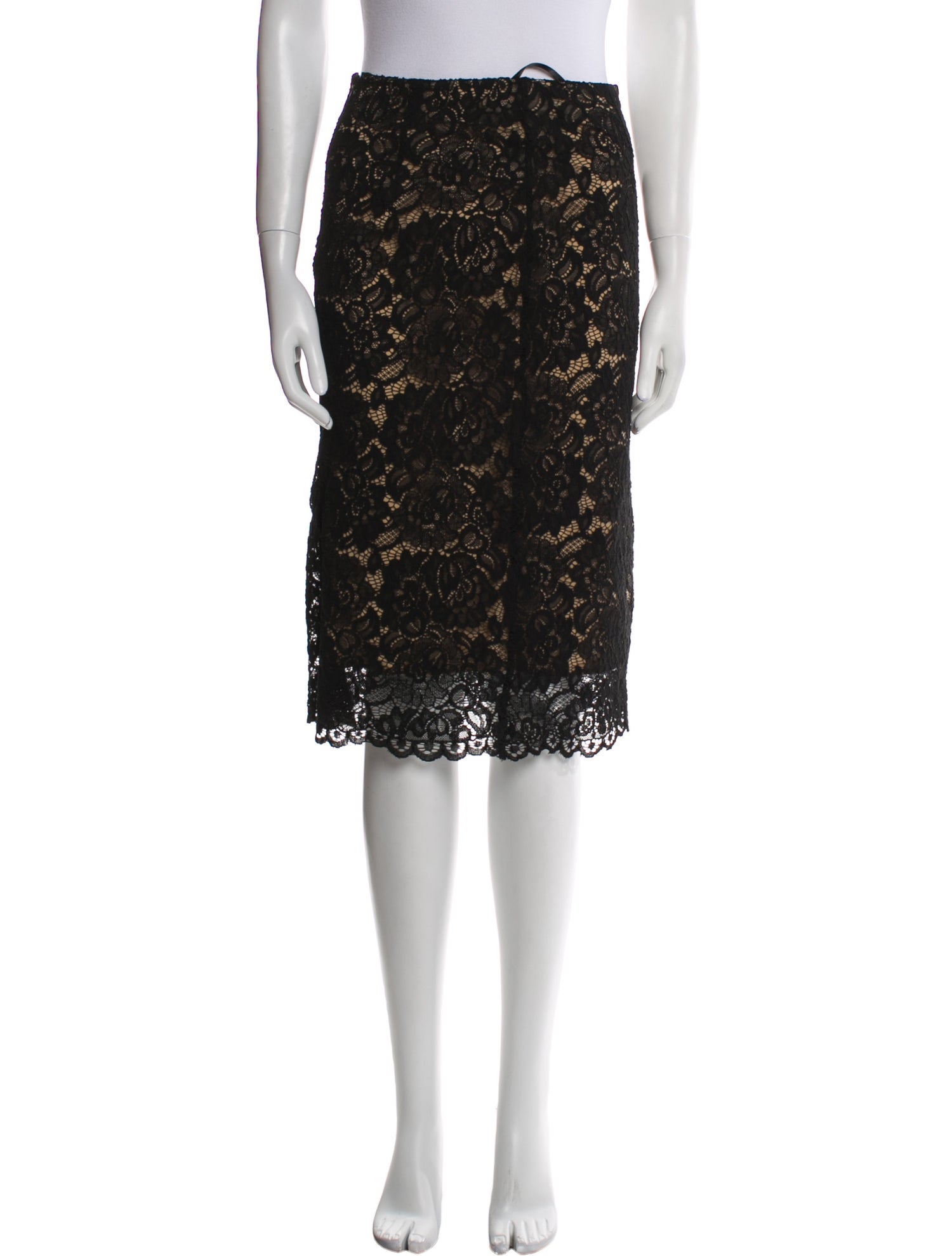 L'Agence Lace Pattern Knee-Length Skirt