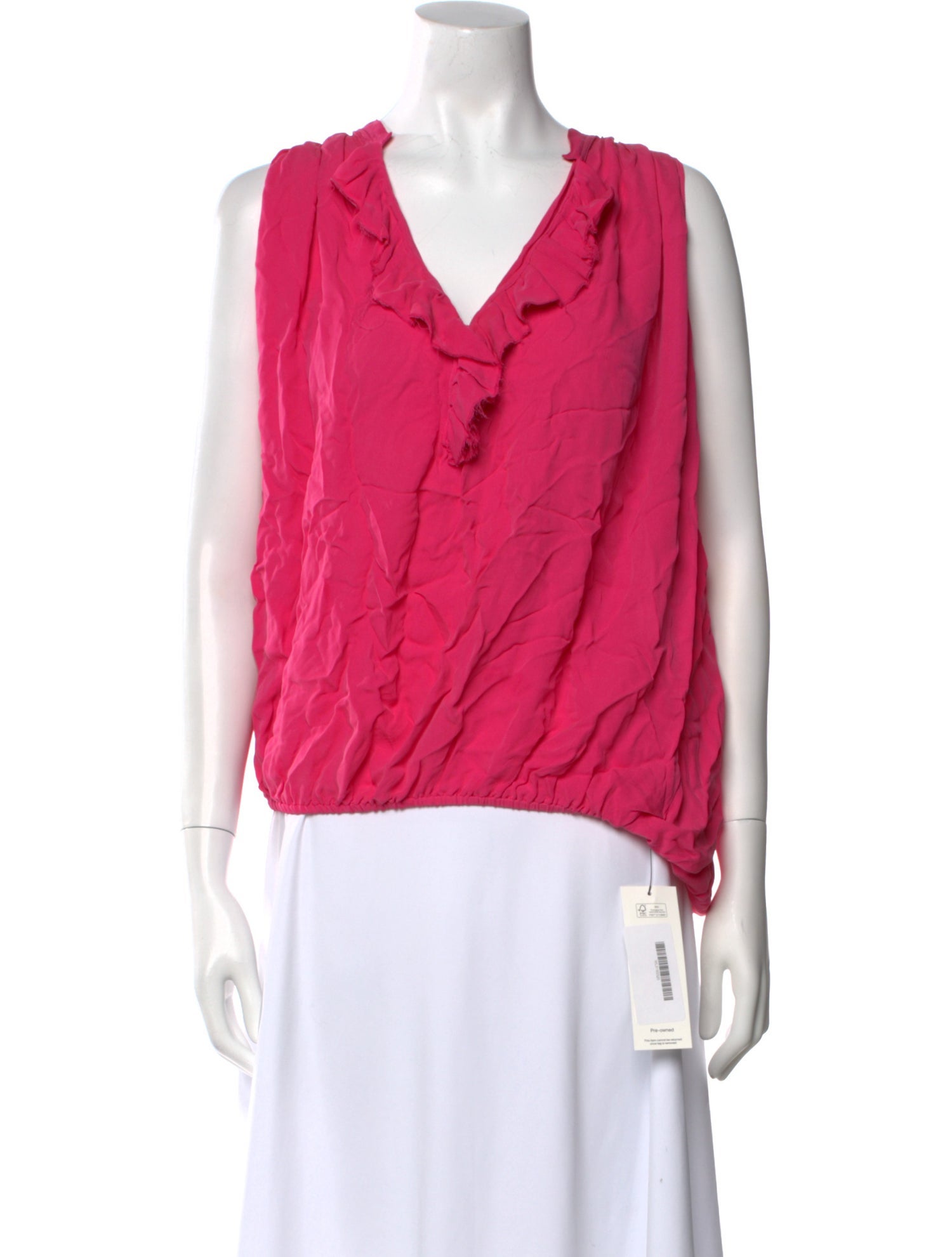 L'Agence Silk V-Neck Blouse