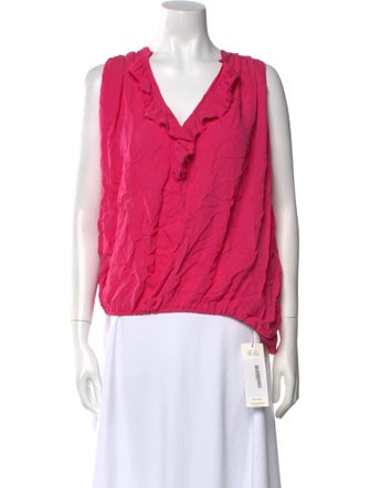 L'Agence Silk V-Neck Blouse