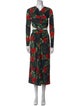 L'Agence Floral Print Midi Length Dress