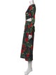 L'Agence Floral Print Midi Length Dress