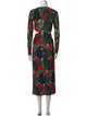 L'Agence Floral Print Midi Length Dress