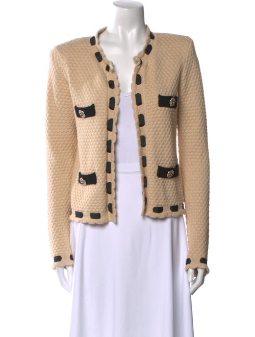 L'Agence Colorblock Pattern Open Front Sweater