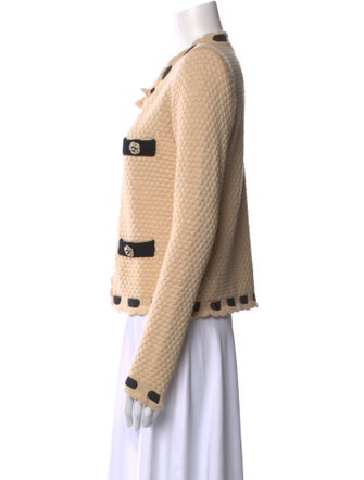 L'Agence Colorblock Pattern Open Front Sweater