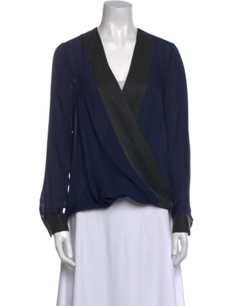L'Agence Silk V-Neck Blouse