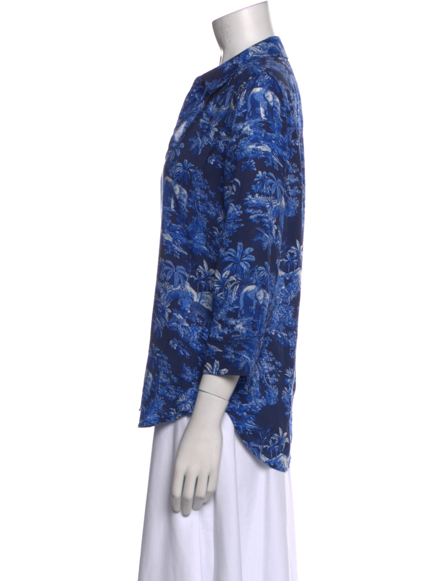 L'Agence Printed V-Neck Blouse