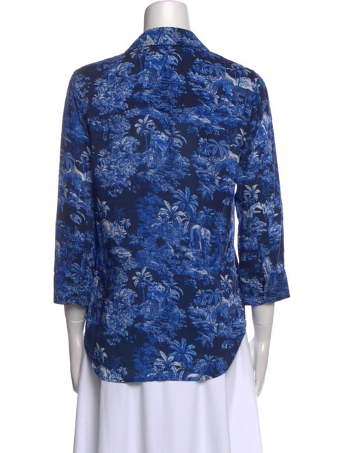 L'Agence Printed V-Neck Blouse