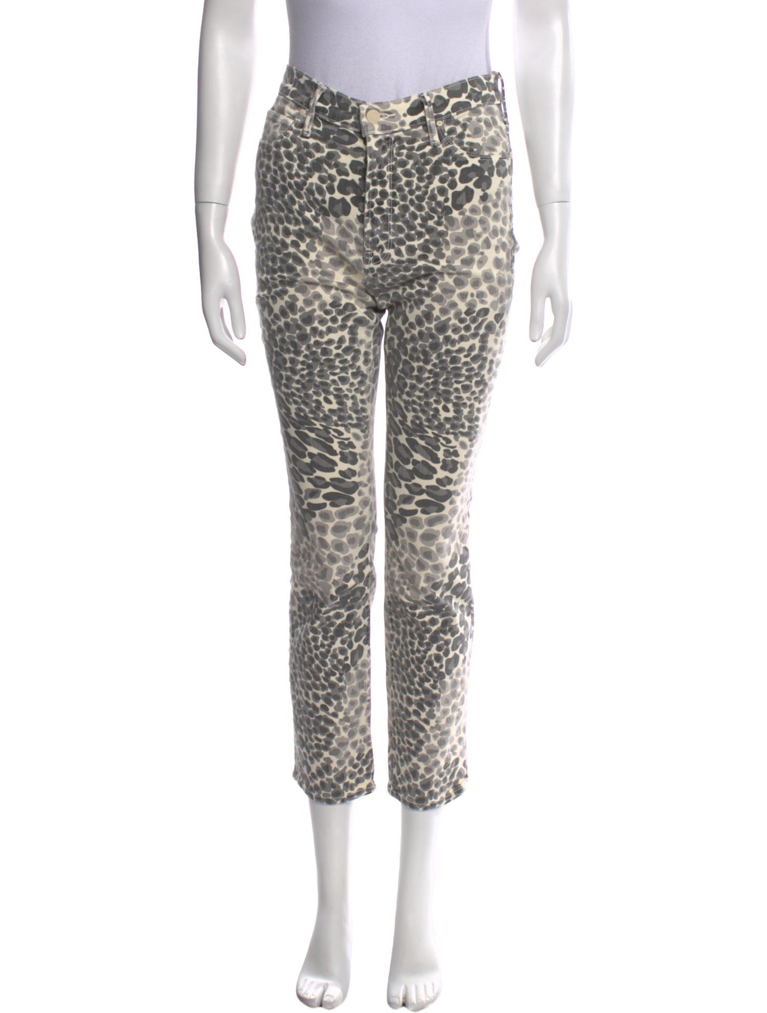 L'Agence Animal Print Straight Leg Pants