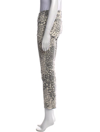 L'Agence Animal Print Straight Leg Pants