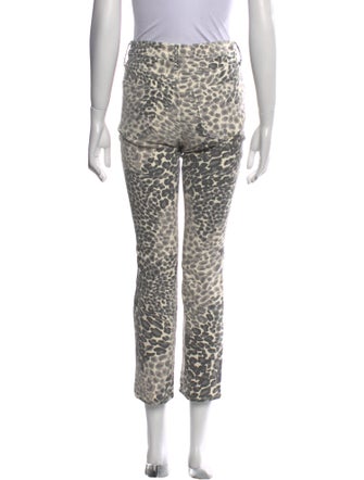 L'Agence Animal Print Straight Leg Pants