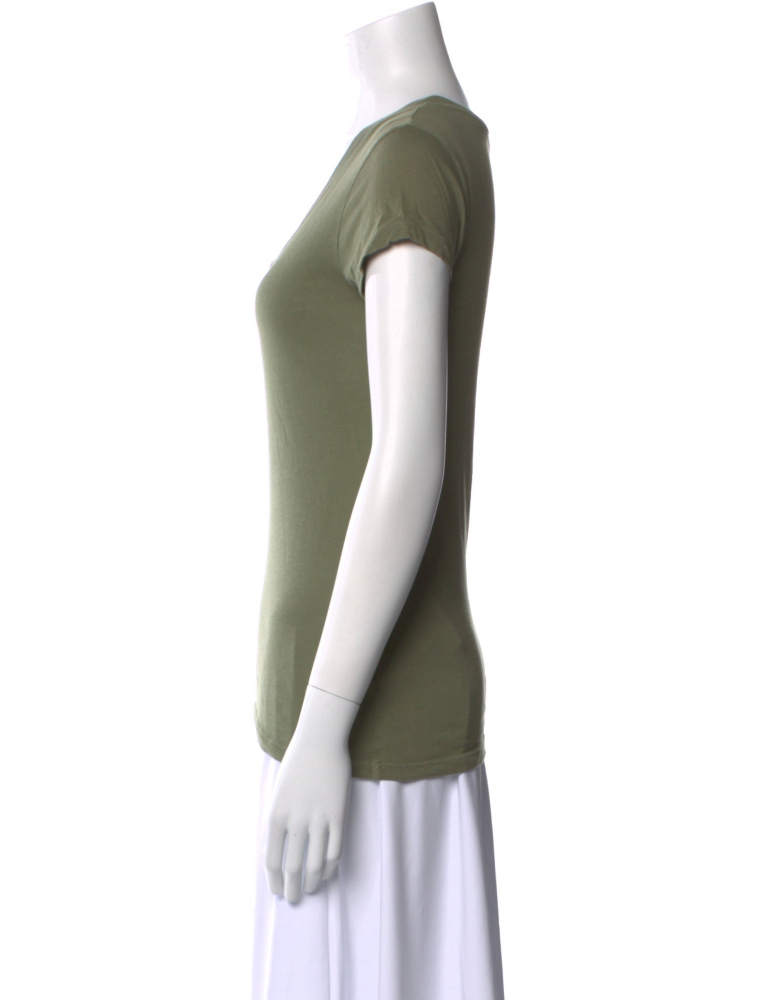 L'Agence V-Neck Short Sleeve T-Shirt