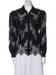 L'Agence Lace Pattern Long Sleeve Button-Up Top