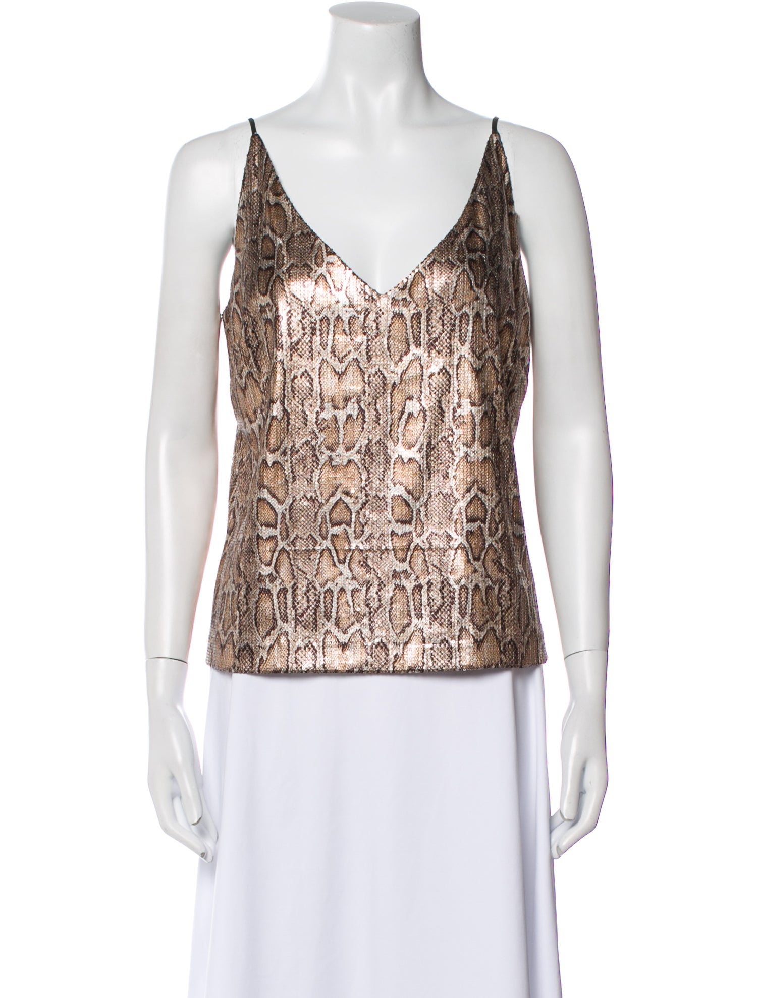 L'Agence Printed V-Neck Top