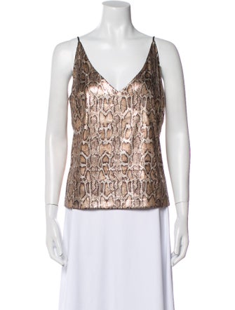 L'Agence Printed V-Neck Top