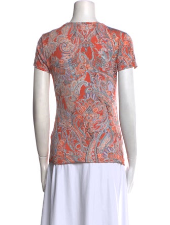 L'Agence Paisley Print Crew Neck T-Shirt