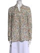 L'Agence Silk Printed Button-Up Top