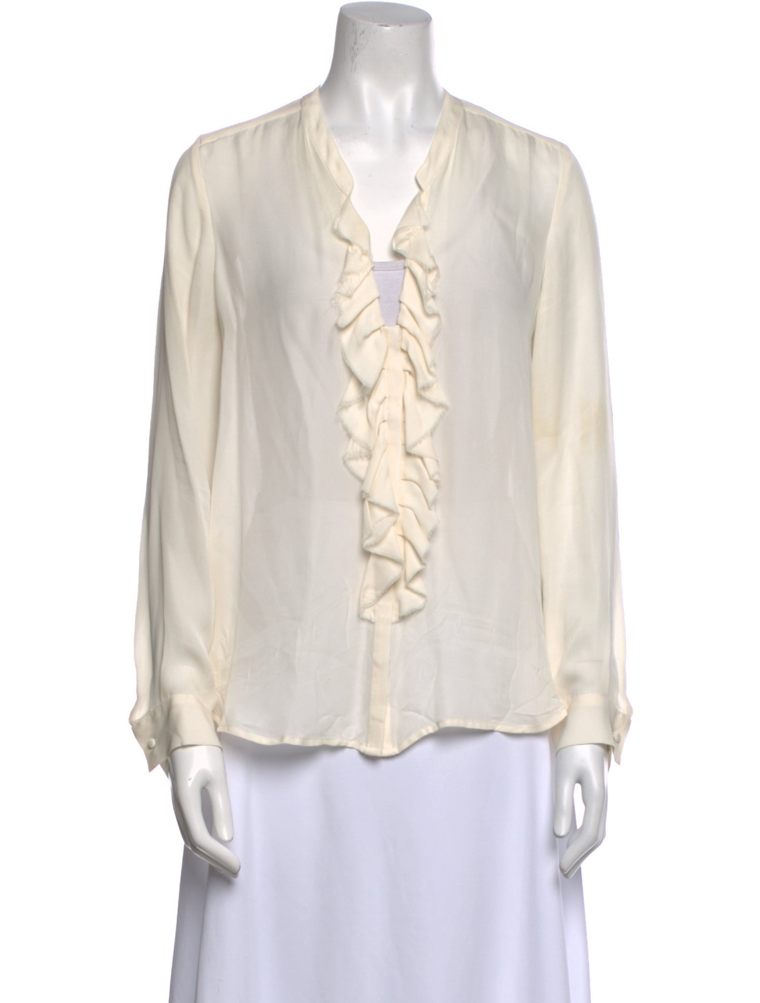 L'Agence Silk V-Neck Blouse