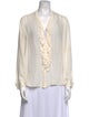 L'Agence Silk V-Neck Blouse