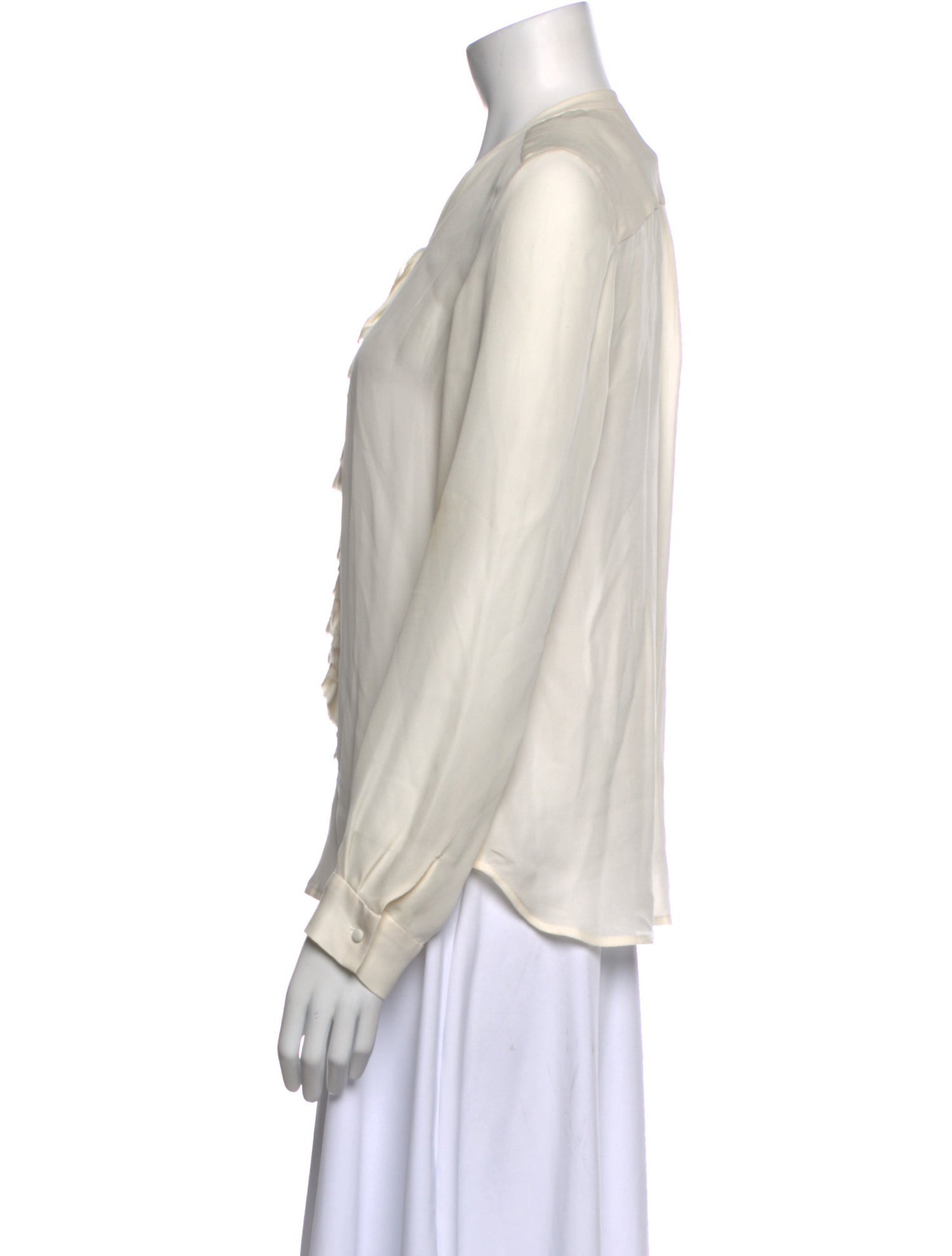 L'Agence Silk V-Neck Blouse