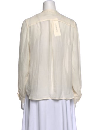 L'Agence Silk V-Neck Blouse