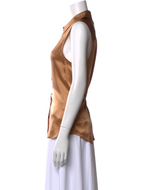 L'Agence Silk V-Neck Button-Up Top