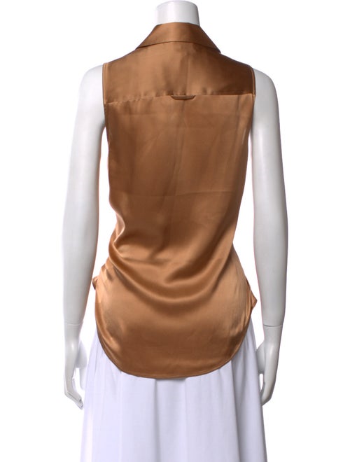 L'Agence Silk V-Neck Button-Up Top