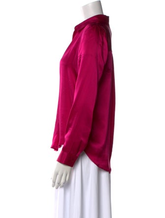 L'Agence Silk Long Sleeve Button-Up Top